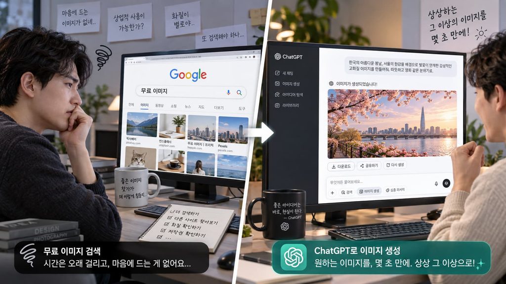 챗GPT 이미지 생성 프롬프트를 통해 완성된 3D 픽사 스타일 블로그 썸네일 결과