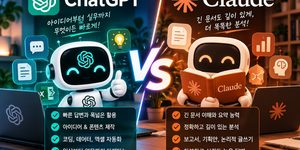 챗GPT를 대체할 직장인 필수 AI 도구, 클로드 AI 사용법 비교 화면