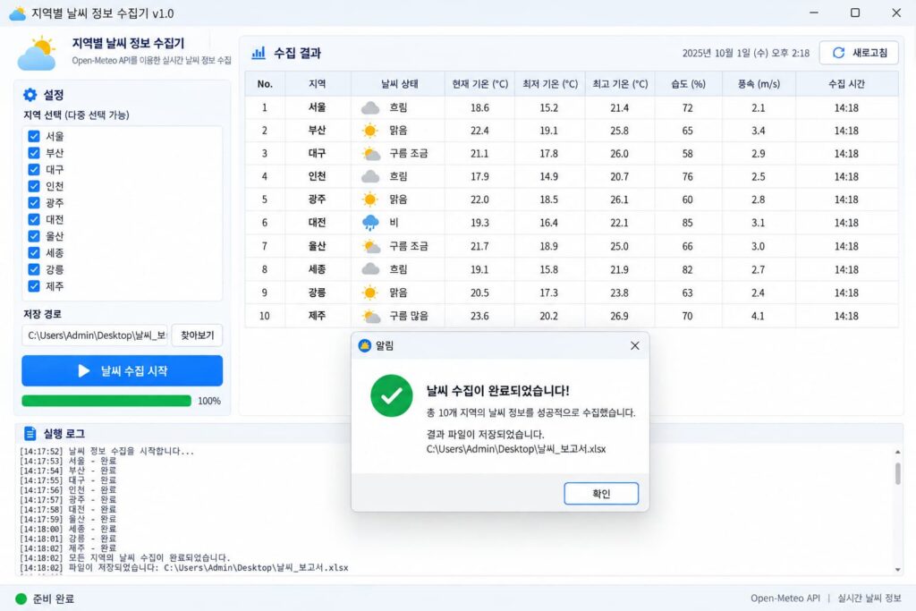 파이썬 Tkinter 버튼 클릭 이벤트로 팝업 메시지 박스를 출력한 모습.
