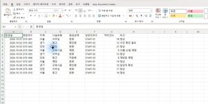 파이썬 엑셀 서식 자동화 적용 전 열 너비와 테두리가 깨진 원본 엑셀 화면