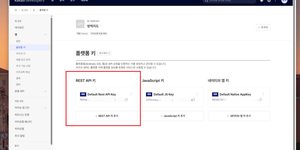 파이썬 주소 좌표 변환 자동화를 위해 카카오 개발자 사이트에서 REST API 키를 발급받은 화면